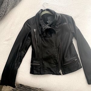 NEW All Saints Black Leather Motorcycle Jacket!